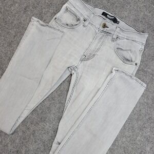 Hudson Jeans Blake Mens 29 Gray Slim Straight Distressed Grunge Designer Moto